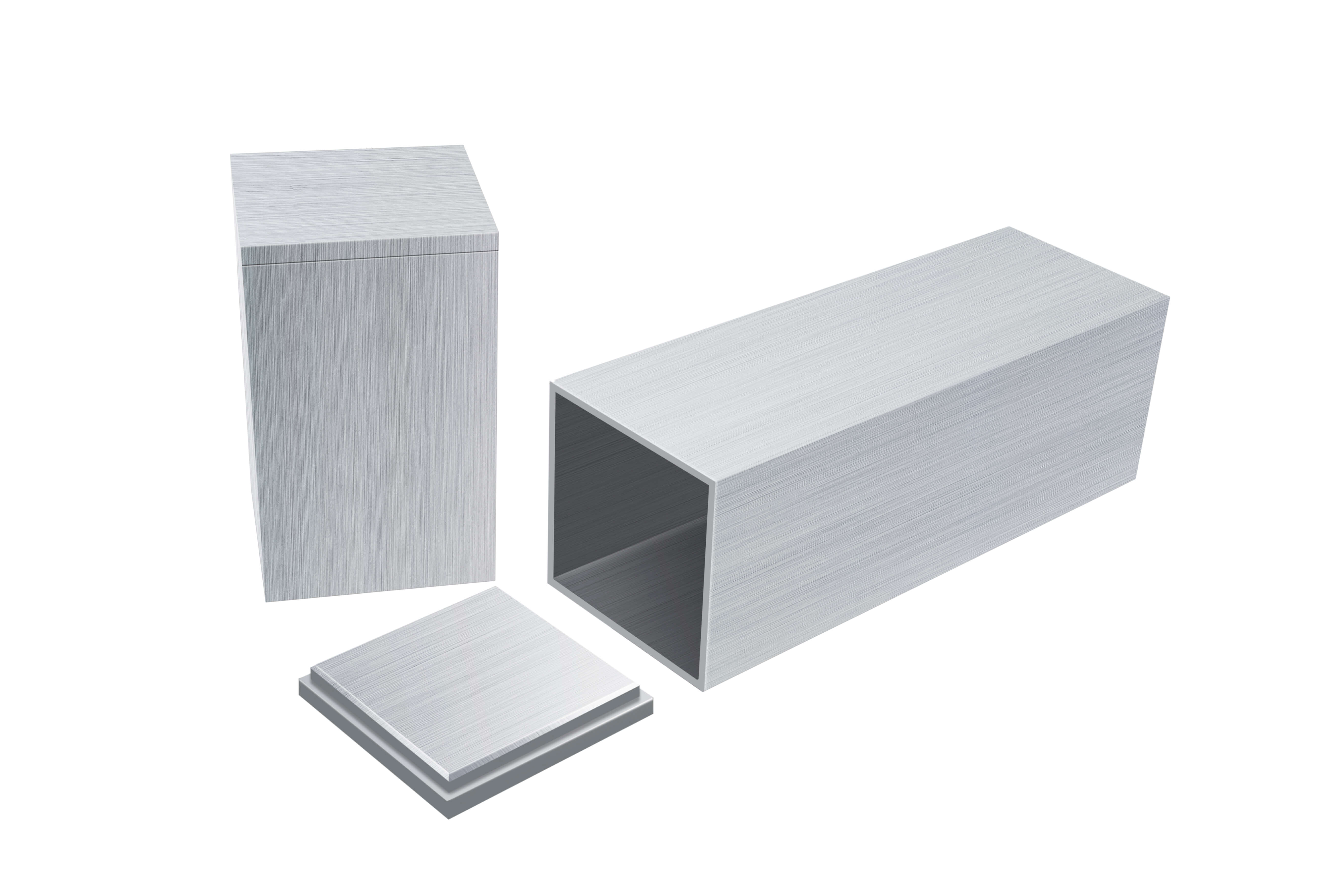 Knock-in aluminium end caps for industrial use.